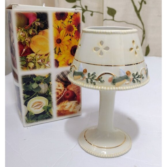 Yankee Candle Porcelain Angel Pedestal Candle Holder Lamp Christmas Holiday Box - Picture 1 of 5